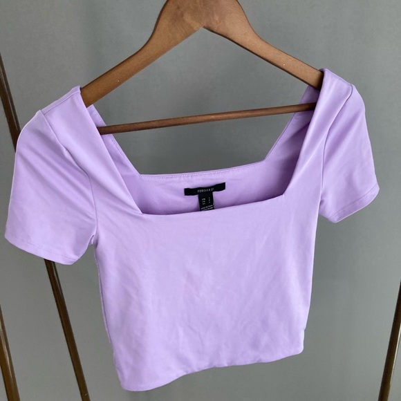 Forever 21 square neck top lavender size small - Picture 1 of 3